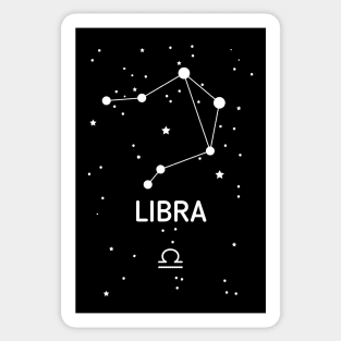 Libra Zodiac Sign Constellation (White Print) Sticker